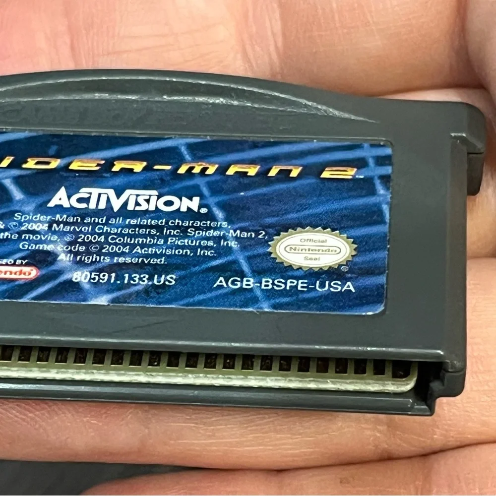 2002 Nintendo Game Boy Advance Spider-Man Activision Game Cartridge And Manual